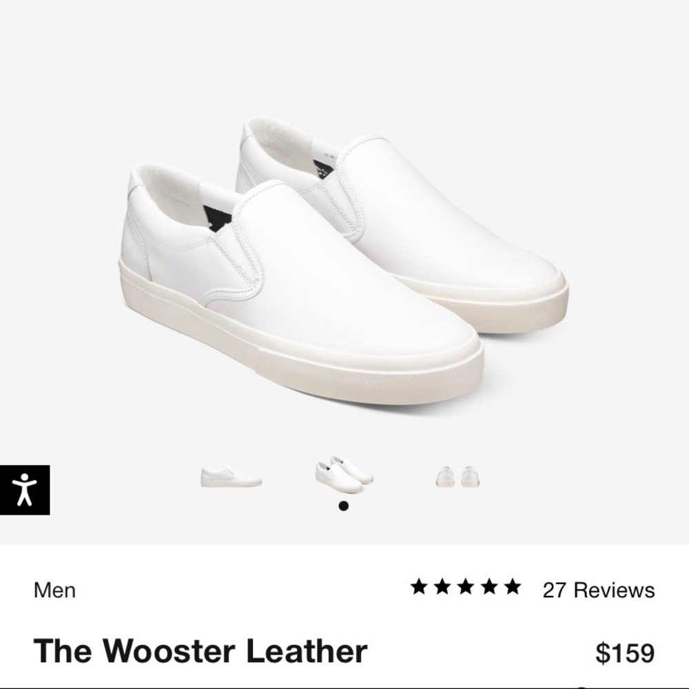 GREATS Wooster slip on white leather sneaker